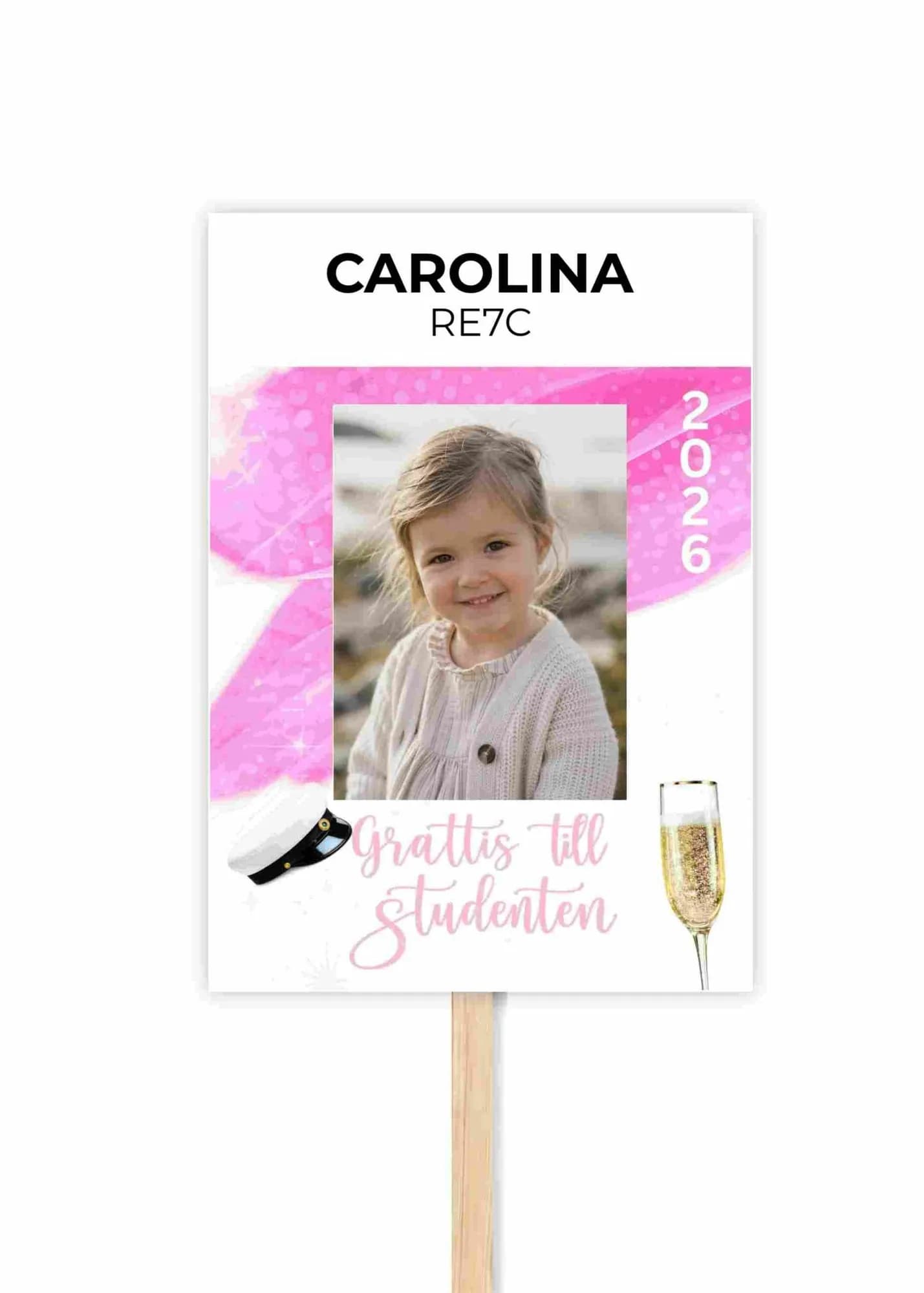 Stylish student sign with photo