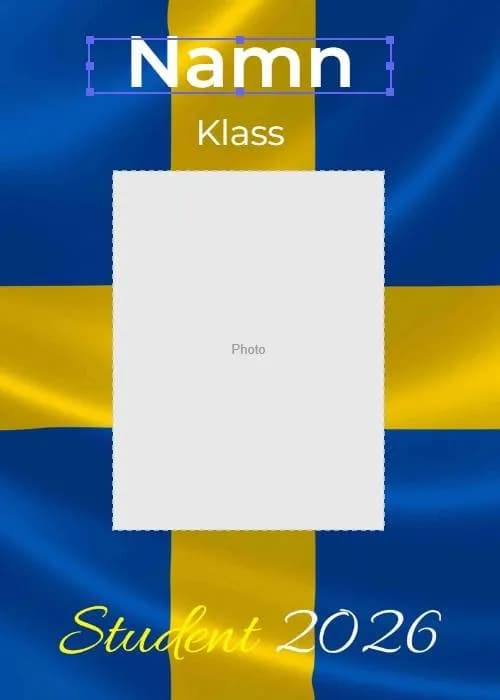 Studentskylt med flera flaggor – personlig studentskylt med foto