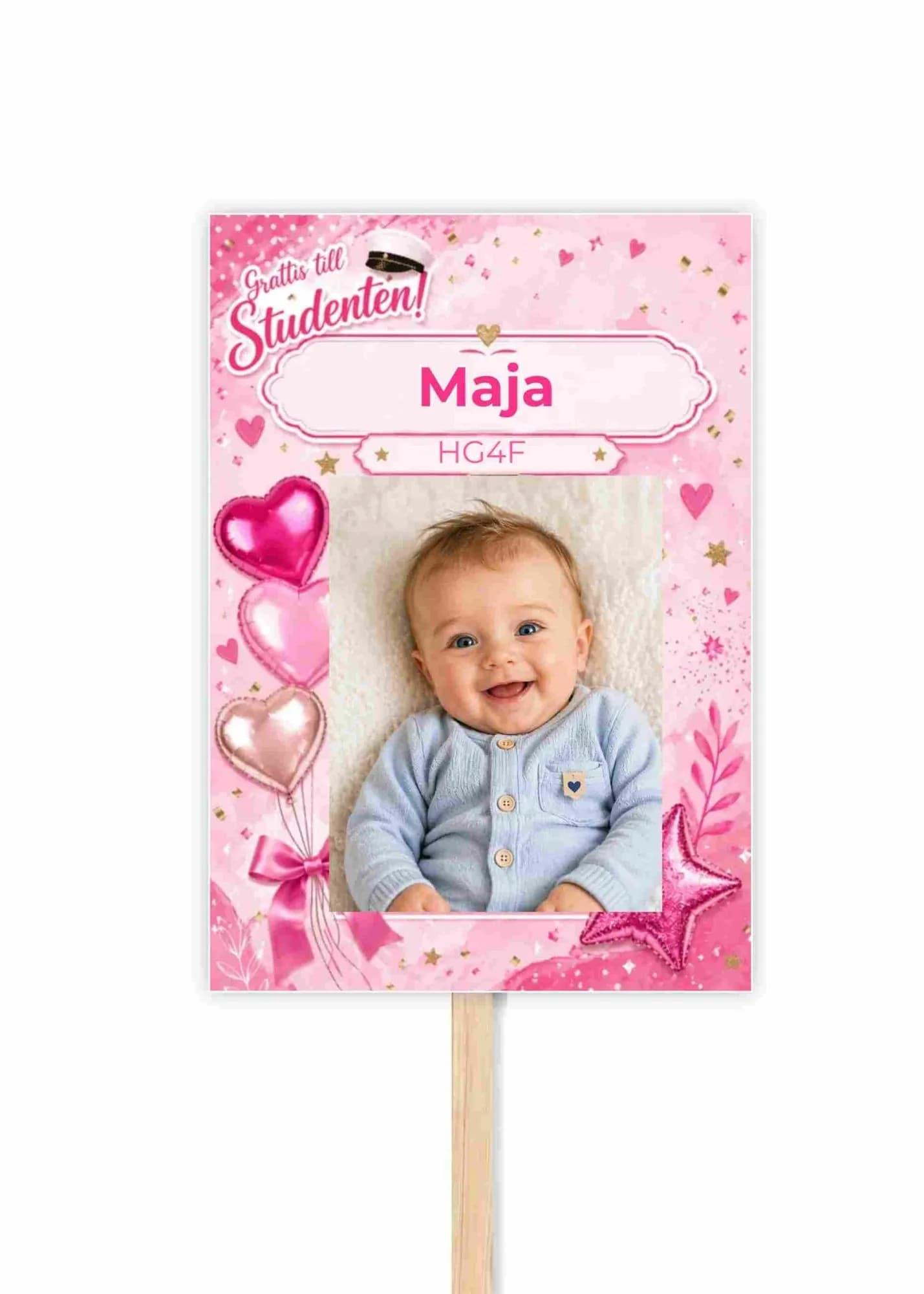 Student sign with pink design
