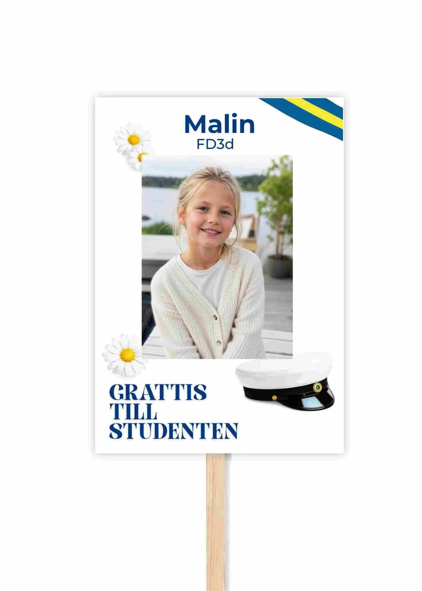 Calm student sign with photo